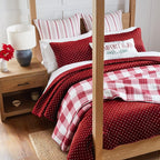 Levtex Home - Cross Stitch Velvet Red Quilt Set - King Quilt + Two King Pillow - Image 3