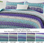 WONGS BEDDING Boho Quilt Set, Lightweight Microfiber Bed Decor Bedspread - Image 4