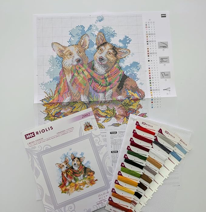 RIOLIS - Ready for Autumn 2002, Dogs Cross Stitch Kits 9¾" x 9¾", Counted Cross - Image 8