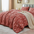 MUXHOMO Duvet Cover King Size, Reversible Floral Terracotta Duvet Cover Set by MUXHOMO