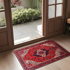 Persian Style Faux Cashmere Non-Slip Rug 15.7x23.6 Inches, Washable Low Pile - Image 3