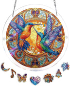 Acrylic Puzzle Suncatcher, Double Hummingbird Sun Catcher by Unknown