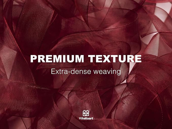 Vitalizart Burgundy Ribbon Organza Sheer Ribbon 1 inch x 30Yd Handmade Fabric - Image 4
