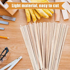 Timtin 225 Pieces 1/4" x 12" Balsa Wood Sticks Square Wooden Dowels Wood Square - Image 6