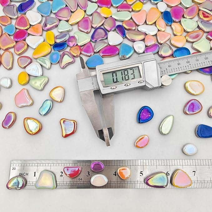 1.1lb Ceramic Mosaic Tiles, Mixed Colour Ceramic Mosaic Pieces - Image 4