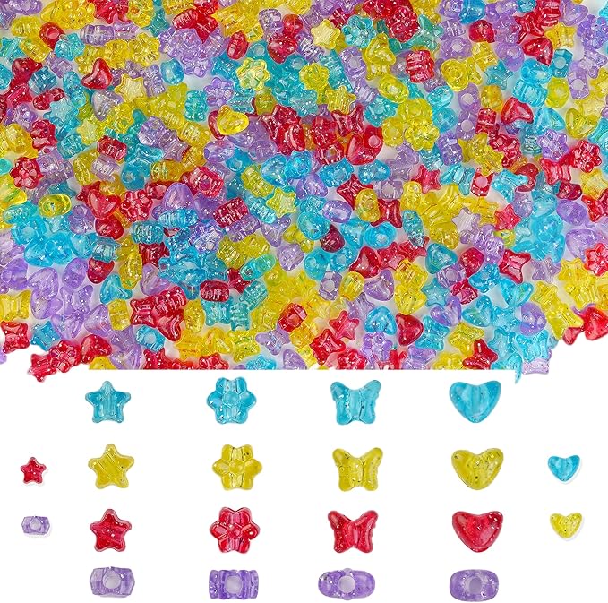 800PCS 6x9mm Valentine's Day Red Theme Pony Beads Bulk, Kandi Beads by NikkiGuojewelry