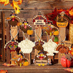 80PCS Wooden Thanksgiving Decoration Turkey Ornaments to Paint Thanksgiving - Image 6