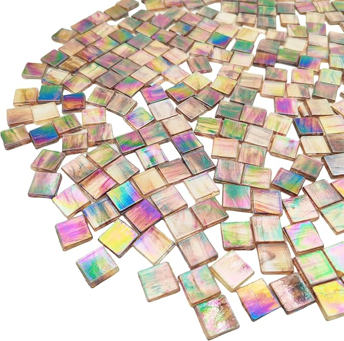 1.1 LB Ice Jade Mosaic Tiles, 0.59“ Square Glass Mosaic Pieces - Image 4