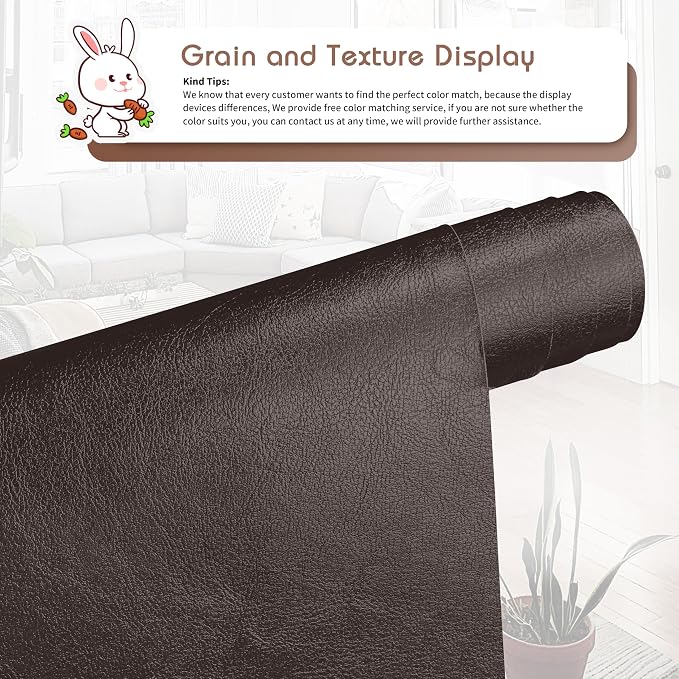 KING MOUNTAIN Leather Repair Patch, 12 x 60 Inches self Adhesive Leather Repair - Image 2