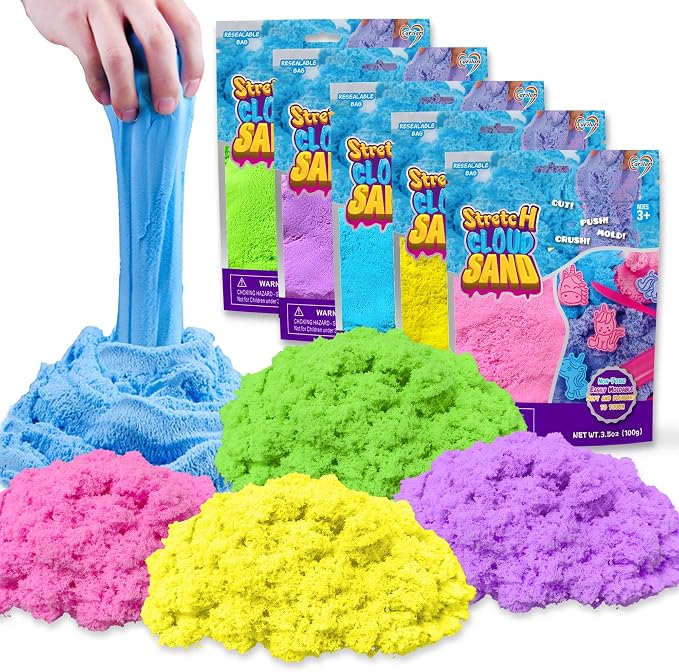 Carolart Stretchy Sensory Sand, Soft Cloud Sand, Play Sand Refill by Carolart