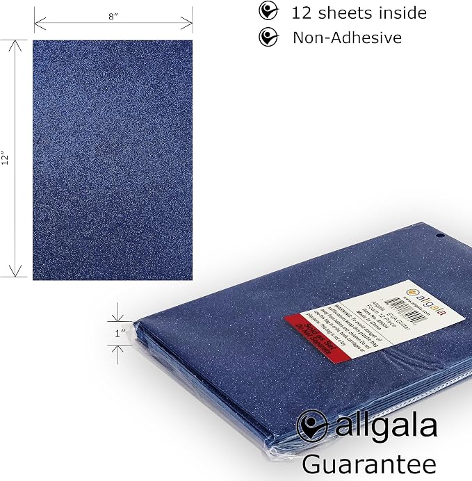 Allgala 12 Pack Glitter EVA Foam Paper 8 x 12inch Sheets-Navy Blue-Perfect - Image 2