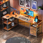Huuger L Shaped Desk with Power Outlets, 63 Inch Reversible Computer Desk with - Image 8