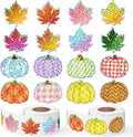1000Pcs Fall Thanksgiving Stickers Rolls Holographic Glitter Autumn Decals | by FOLLOWUS