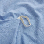 LOVQUE Light Blue Duvet Cover Full Size, 100% Washed Cotton Linen Like Bedding - Image 5