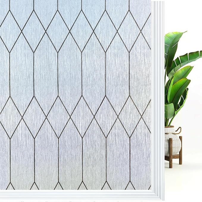Windimiley Window Privacy Film Stained Glass Static Clings, Bathroom Frosted by WindimileyDecor