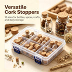 100 Pack Tapered Cork Stoppers, 10 Sizes Assorted Natural Wooden Wine Bottle - Image 4