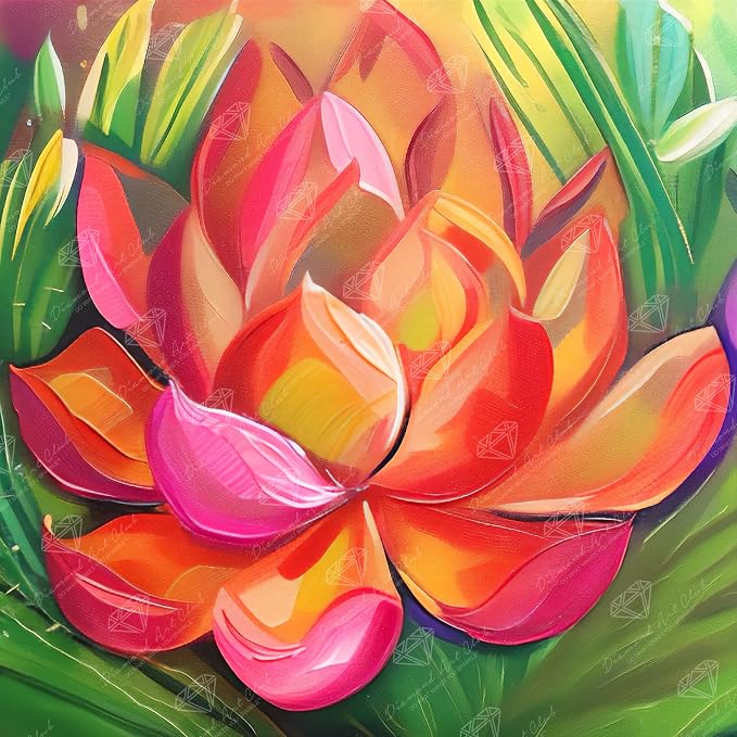 DIAMOND ART CLUB Fire Opal Succulent Diamond Painting Kit, Fun DIY Crafts by DIAMONDARTCLUB