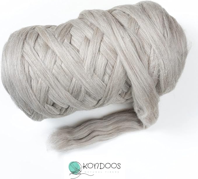 Chunky arm Yarn 8 lb XXL Natural Color un-Dyed Wool roving arm Knit Projects - Image 2