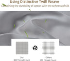 4-Pack Bamboo Viscose Zippered Pillow Cases Queen Size, 400 Thread Count - Image 2