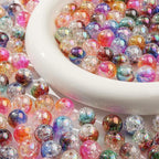 16mm Acrylic Beads 100pcs Ab Crackel Color Bead Loose Space Focal Beads - Image 3