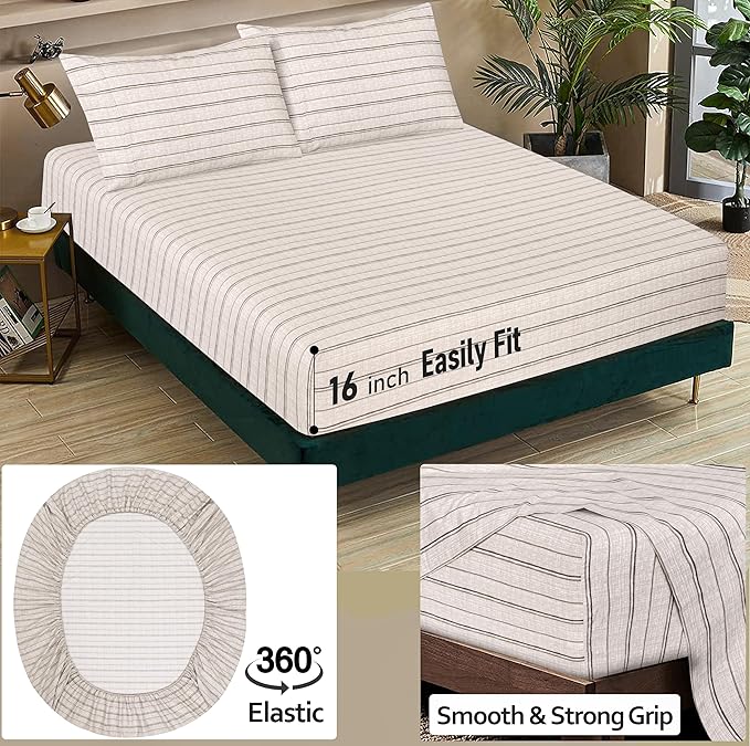 RUVANTI 100% Cotton Sheets – Twin XL Size Percale Bedding, Cooling & Breathable - Image 5