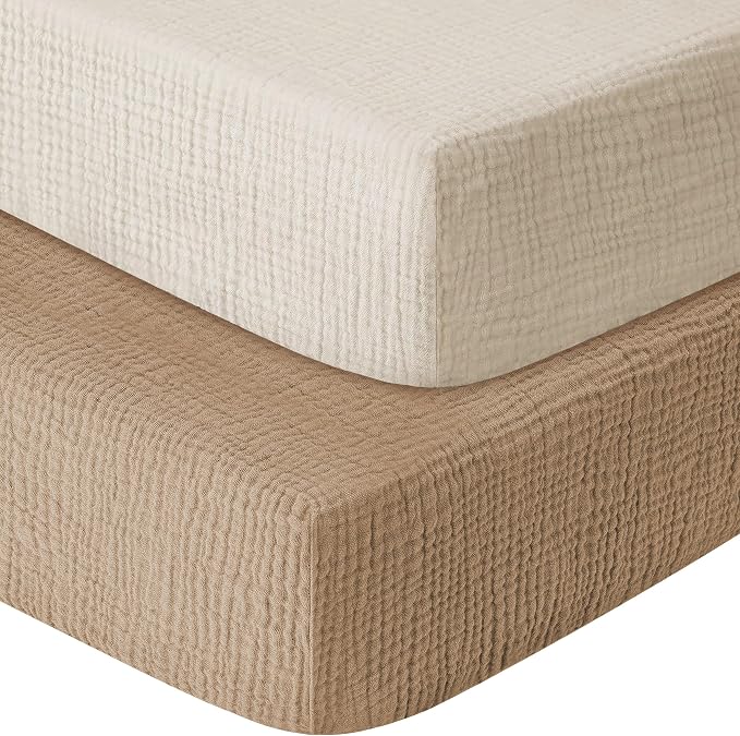 GUNTAIL Muslin Crib Sheets for Boys Girls 100% Cotton Fitted Baby Crib Sheet 2 by GUNTAIL