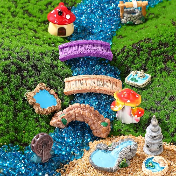 Unittype 19 Pcs Gnome Garden Accessories Tiny Fairy Gnome Figurines Miniature - Image 5
