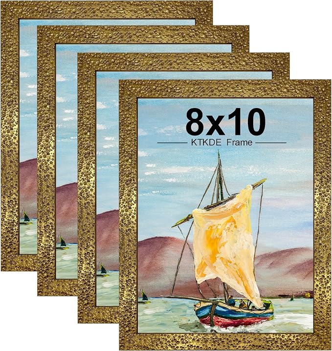 KTKDE 8x10 Picture Frame Set of 4, Ornate Vintage Gold Photo Frames by KTKDE