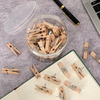 SANNIX 50Pcs Push Pin with Wooden Clips, Push Pins - Image 6