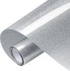 VinylRus Glitter Heat Transfer Vinyl Rolls-10” x 8ft Silver Iron on Vinyl by VinylRus