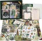 Scrapbooking Supplies Kit, Vintage Botanical Aesthetic Scrapbook Kit by emmoolife