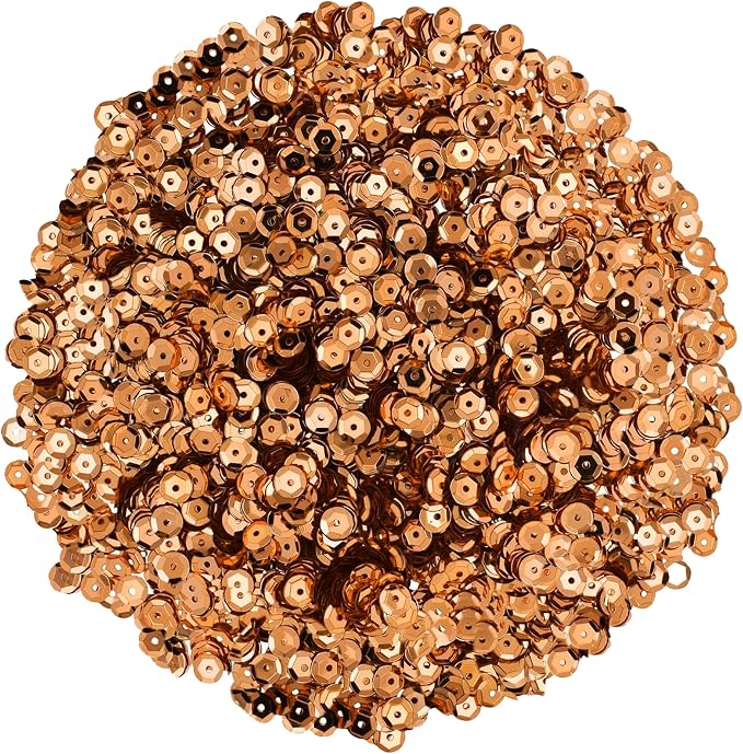 Mandala Crafts 6mm Cup Round Copper Sequins - Image 2
