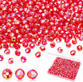 BONNY BOXX 1000pcs 6mm Acrylic Faceted Round Crystal Beads Transparent Red AB by BONNY+BOXX