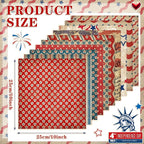 HunnmingRe 20 Pcs 10x10'' Patriotic Quilting Fabric Square 4th of July Precut - Image 2