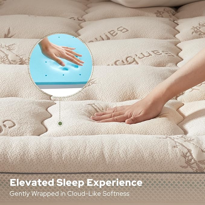 BEDLORE California King Memory Foam Mattress Topper 4 Inch, 2-in-1 Dual Layer - Image 4