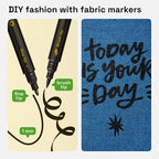 ARTISTRO 2 Black Dual-Tip Fabric Markers - Image 4