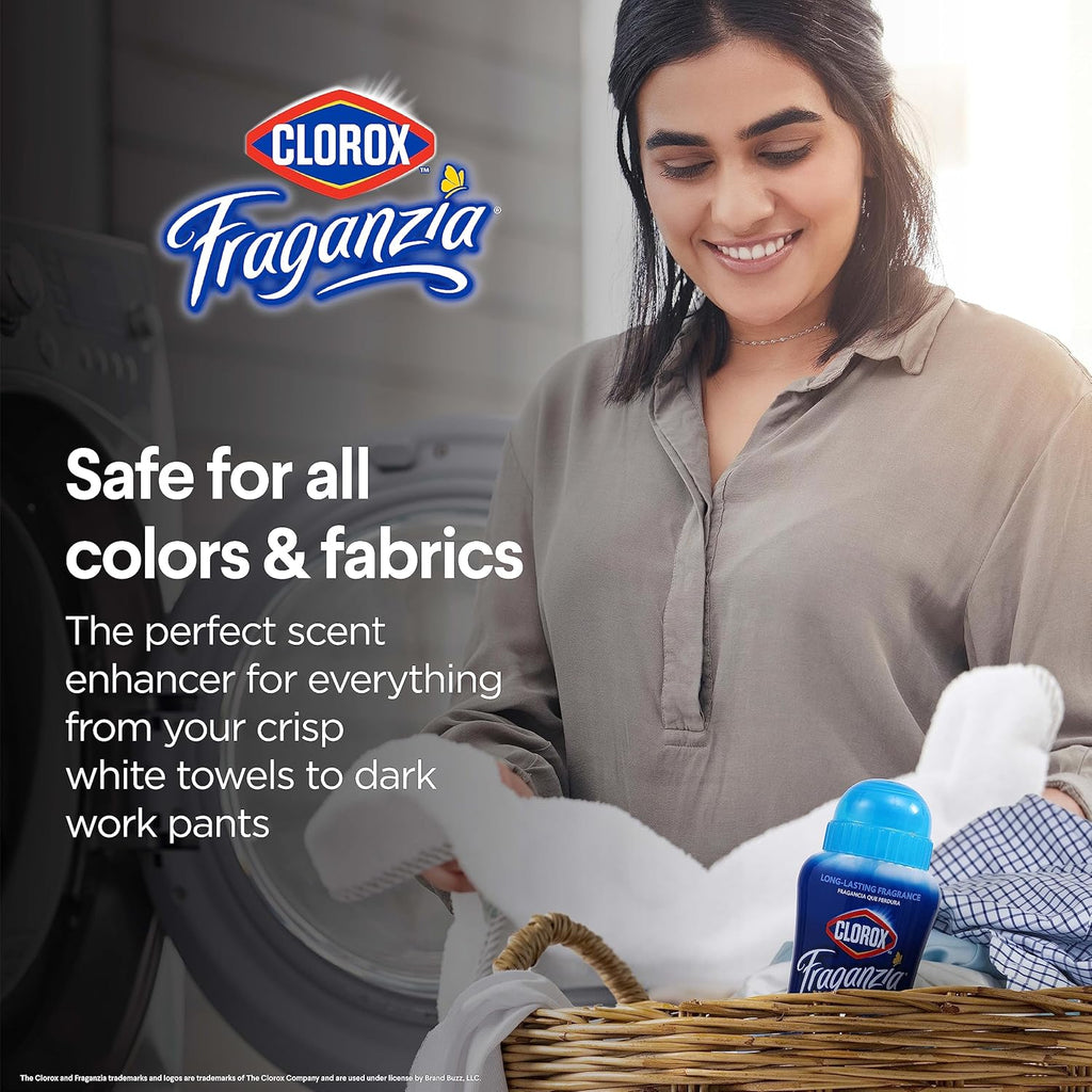 Clorox Fraganzia Laundry Scent Booster Crystals in Linen Scent - Scented In-Wash Freshener Beads for Fresh, Clean, Great Smelling Clothes and Linens, 18 Oz - 2 Pack