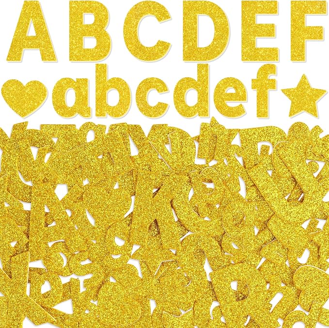 Glitter Foam Letter Stickers 469 Pcs Self-Adhesive Uppercase & Lowercase ABC by Unknown