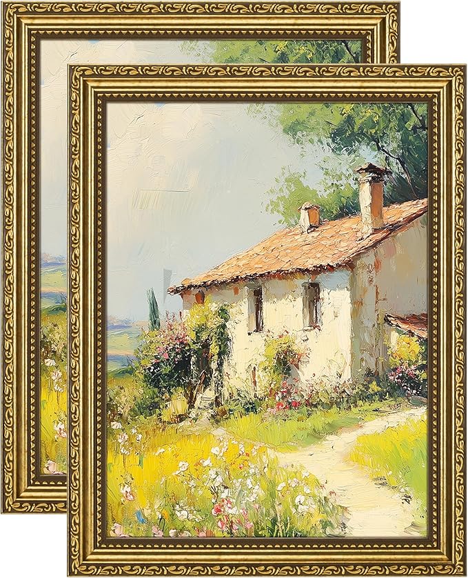 eletecpro 9x12 Vintage Picture Frame, Glass Cover, Horizontal or Vertical by eletecpro