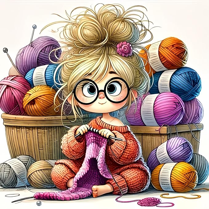 GXGLLPZBY Diamond Art Kits for Beginners, Knitting Girl Diamond Painting Kits by GXGLLPZBYZBYHW