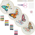 Bonroy 4 Sets Embroidery Kit for Beginners, Embroidery Art Craft Handy Sewing by Bonroy