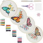 Bonroy 4 Sets Embroidery Kit for Beginners, Embroidery Art Craft Handy Sewing by Bonroy
