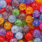 16mm Acrylic Beads Color Crackle Bead Round Loose Space Beads - Image 5