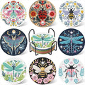 Gemozaic 8PCS Diamond Art Coasters Kit, Insects Diamond Painting Coasters by Gemozaic