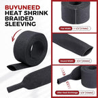 Heat Shrink Wire Loom 2:1 Shrinkable Braided Cable Sleeve 3/4 Inch ID-220ft - Image 2