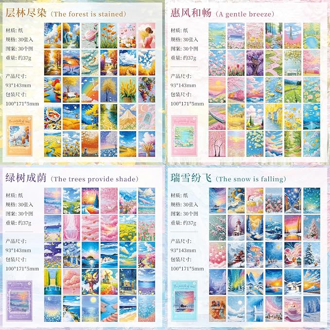 120 Pcs Vintage European Landscape Scrapbooking Supplies, 3.7x5.6 Aesthetic - Image 2