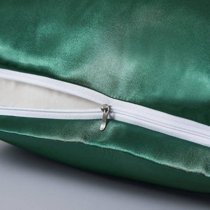 Satin Pillowcases with Zipper （20x30）, Queen Size Pillowcases Set of 2 - Image 3