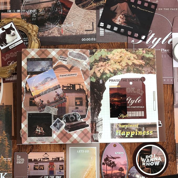 Scrapbooking Supplies Kit, Aesthetic Daily Life Travel Scrapbook Kit - Image 7
