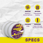 ATack Clear Double-Sided Tape, 1 Inch x 20 Yards, Tear by Hand, Wall Safe Heavy - Image 2