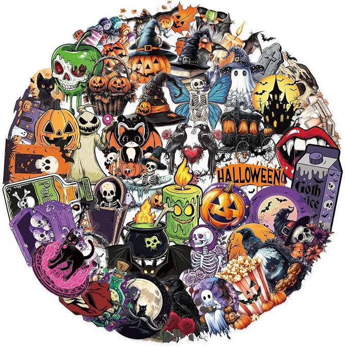 50 Pieces Halloween Themed Transparent Stickers - Image 7